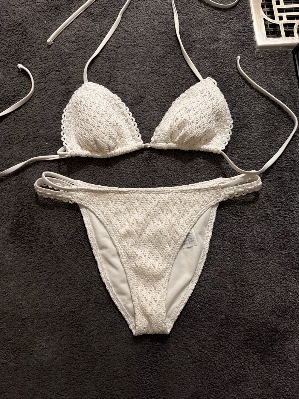 Hollister White Crochet Bikini